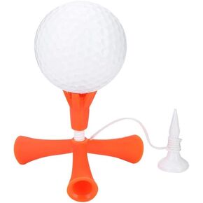 Tripod Golfball Tee, Height Adjustable Golfball Tee Golfball Accessories for Golfball Practice Training (Orange)
