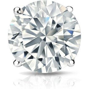 1/8 to 1 Carat Diamond Round Single Stud Earring in 14k White or Yellow Gold (J-K, I2-I3, cttw) 4-Prong Basket with Screw Back by Diamond Wish