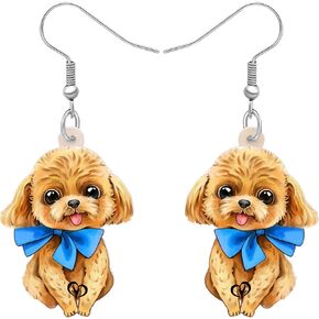 Acrylic Poodle Earrings Dangle Adorable Golden Doodle Dog Jewelry for Women Charms Birthday Party Accessories Gifts