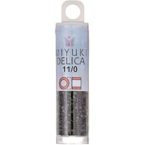 Miyuki DB010 7.2gm Delica Seed Beads, Size 11/0, Black Opaque