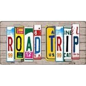 Road Trip License Plate Art Wood Pattern Novelty License Plate Tag Sign …