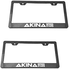Carbon Fiber Metal License Plate Frame Tag Cover Holder Mount Compatible with Chevy Tahoe (1)