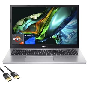 acer Aspire 3 Laptop for Student & Business, 15.6" FHD Micro-Edge Display, AMD 8-Cores Ryzen 7 5700U, 16GB RAM, 1TB PCIe SSD, Webcam, Keypad, WiFi 6, USB-C, RJ45, HDMI, PDG HDMI Cable, Win 11 Pro