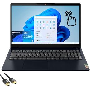 كمبيوتر محمول Lenovo Ideapad 3i، شاشة لمس FHD مقاس 15.6 بوصة، الجيل الحادي عشر من Intel Core i5-1155G7، ذاكرة الوصول العشوائي 16 جيجابايت، 1 تيرابايت PCIe SSD، Wi-Fi 6، كاميرا ويب، لوحة مفاتيح، قارئ بطاقة SD، USB-C، كابل PDG HDMI، Win 11 Pro ، الهاوية الز in Kuwait