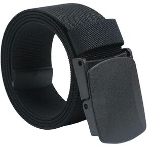 Elastic Stretch Belt, Adjustable Durable No Metal Tactical Hiking Belt, Metal Free Belt with Plastic Buckle