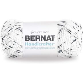 Bernat Handicrafter Cotton Yarn, Gauge 4 Medium Worsted, Salt/Pepper