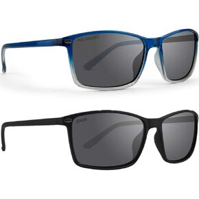 Epoch Eyewear Murphy Sunglasses Black Frame Smoke Lens & Blue Fade Frame with Polarized Smoke Lenses