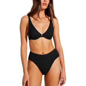 Vitamin A Women's Bikini Bottom Superrib Emmi High Waist Bathing Suit Separate