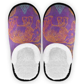 شبشب visesunny للنساء والرجال أنيق للشتاء الدافئ من الإسفنج الذكي المصنوع من القطن، شباشب منزلية من الصوف الناعم المخملي سهلة الارتداء للفتيات في الأماكن المغلقة والخارجية in Kuwait