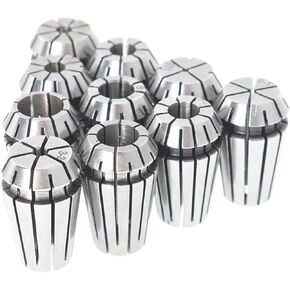 ER16 Spring Collet Set 1/8-3/8 Inch Carbon Steel Spring Collet Set for CNC Workholding Engraving and Milling Lathe Tools 9 Pack