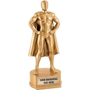 7" Superhero Trophies, Custom Engraved Superhero Trophy Award Prime