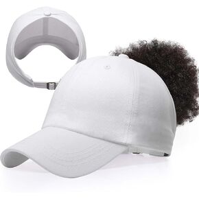 قبعات البيسبول ذيل حصان عارية الذراعين للنساء قبعات الشعر المجعد قابل للتعديل القطن قبعة للوقاية من الشمس قبعة فوضوي كعكة ذيل حصان in Kuwait