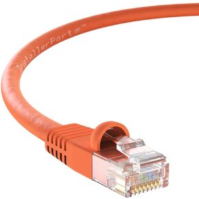InstallerParts (10 Pack Ethernet Cable CAT5E Cable UTP Booted 3 FT - Orange - Professional Series - 1Gigabit/Sec Network/Internet Cable, 350MHZ