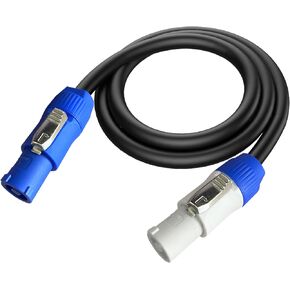 SYBRCHATF PowerCon Power Cable AC PowerCon Input to PowerCon Output 12AWG 3 Pin Power Extension Cable for LED Screen Beam Moving Head Light, Stage Light Power,Audio Video Equipment and More-1M/3FT