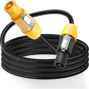 MEIRIYFA PowerCon Power Extension Cable Professional AC PowerCon 12AWG 3 Pin Male to Male Power Waterproof Extension Cable for LED Screen Beam Moving Head Light,Stage Light,Speaker (3.28FT)