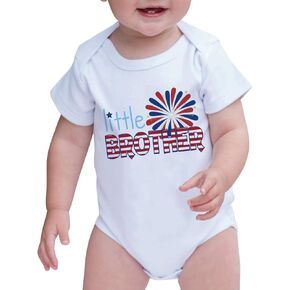 7 ate 9 Apparel Baby Boy's Little Brother 4th of July Onepiece