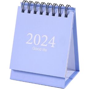 Mini Desk Calendars from Sep. 2023 - Dec. 2024 Pocket Calendar 3" x 3.8" Standing Flip Steel Coil Yearly Daily Schedule Business Planner (White, mini)
