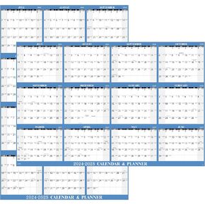 Dry Erase Calendar - Jul. 2024 - Jun. 2025, 2024-2025 Yearly Wall Calendar, 34.6" x 22.9", Wet & Dry Erase Laminated, Vertical/Horizontal - Haze Blue in Saudi Arabia