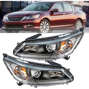 المصابيح الأمامية استبدال مصابيح الرأس الأمامية لـ 2013-2015 Honda Accord 4-Door Sedan Halogen w/o DRL المصابيح الأمامية زوج من جانب سائق الركاب