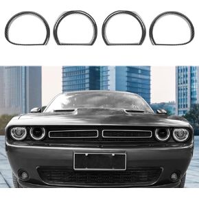 Linskip Front Headlight Ring Trim Compatible with Dodge Challenger 2015 2016 2017 2018 2019 2020 2021 2022 2023, Challenger Headlight Bezel Cover, Challenger Exterior Accessories(red)