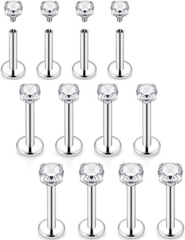 Kridzisw 16G الشفاه Labret ميدوسا خواتم الأزرار مترابطة داخليًا 316L الفولاذ الجراحي ثعبان لدغة الشفاه خواتم مسطحة الظهر Catilage Tragus Helix Daith أقراط الثقب مجوهرات للنساء الرجال 8 مم in Kuwait