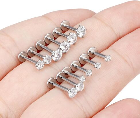 Kridzisw 16G الشفاه Labret ميدوسا خواتم الأزرار مترابطة داخليًا 316L الفولاذ الجراحي ثعبان لدغة الشفاه خواتم مسطحة الظهر Catilage Tragus Helix Daith أقراط الثقب مجوهرات للنساء الرجال 8 مم in Kuwait