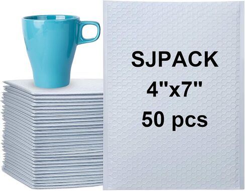 Bubble Mailers 4x7 Shipping Bags, 50Pcs Self-Seal Adhesive Poly Bubble Mailers Waterproof Padded Envelopes Packaging for Small Business, Bulk Shipping Mailing Envelopes in Saudi Arabia