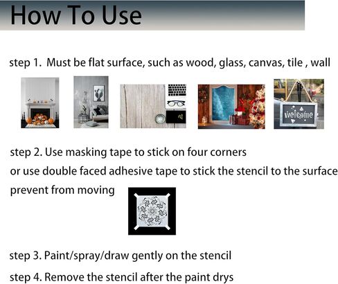 Large Stencils for Painting on Wood Stencils for Crafts Reusable Mandala Stencil Tile Stencil Paint Stencils for Drawing Bullet Journal Stencils for Kids Adults 10x10 Inch, 10 Pack in Saudi Arabia