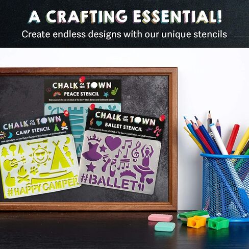 Chalk of the Town Best Day & Emoji Themed Plastic Stencil for Kids (3.5 inches x 5 inches) in Saudi Arabia