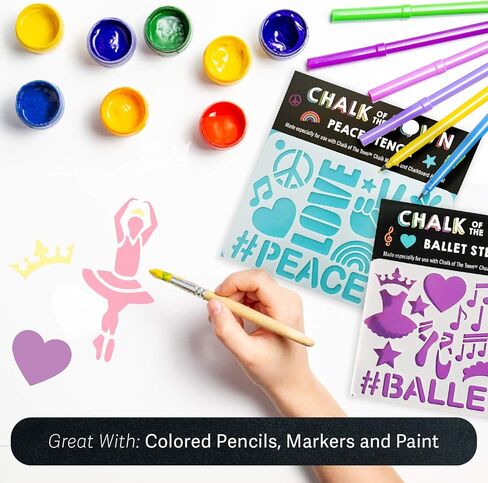 Chalk of the Town Best Day & Emoji Themed Plastic Stencil for Kids (3.5 inches x 5 inches) in Saudi Arabia
