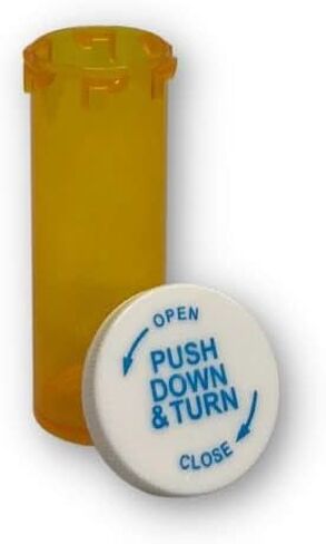 6 Dram Amber Prescription Medicine Vials with Caps - Child Resistant - 600/case in Saudi Arabia