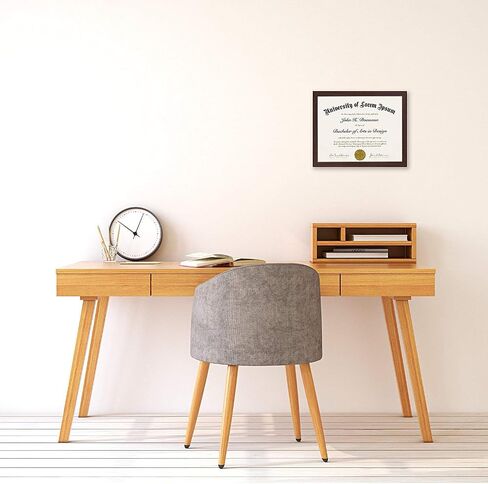 Americanflat Ornate 8.5x11 Diploma Frame in Beaded Mahogany - Certificate Frame with with Shatter-Resistant Glass and Easel for Wall and Tabletop Display - Antique Decor Vintage Picture Frame in Saudi Arabia