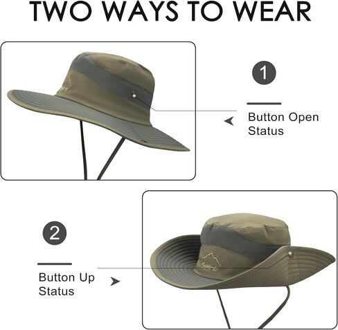 Muryobao Men's Sun Hats UV Protection Summer Hat Wide Brim UPF50 Fishing Boonie Hat Waterproof Packable Bucket Cap in Saudi Arabia