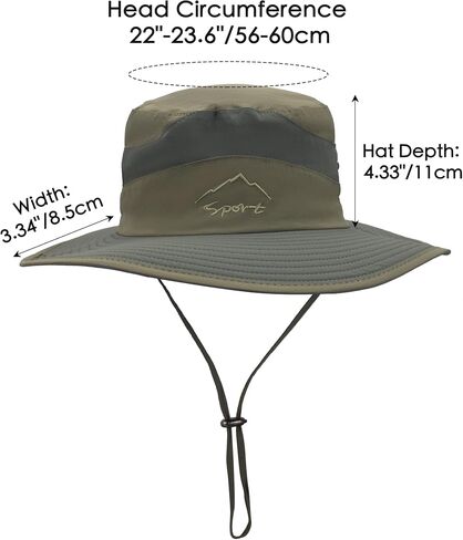 Muryobao Men's Sun Hats UV Protection Summer Hat Wide Brim UPF50 Fishing Boonie Hat Waterproof Packable Bucket Cap in Saudi Arabia