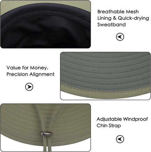 Muryobao Men's Sun Hats UV Protection Summer Hat Wide Brim UPF50 Fishing Boonie Hat Waterproof Packable Bucket Cap in Saudi Arabia