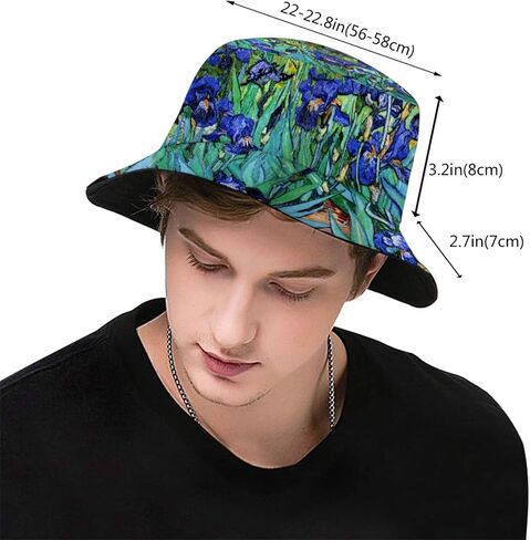 Van Gogh Art Bucket Hat Fashion Packable Fisherman Cap Summer Travel Bucket Beach Sun Hats for Women Men in Saudi Arabia