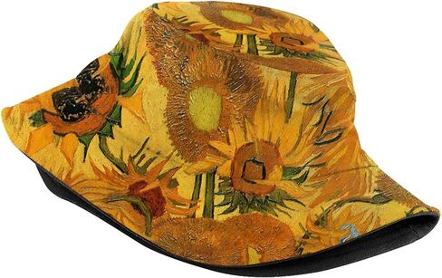 Van Gogh Art Bucket Hat Fashion Packable Fisherman Cap Summer Travel Bucket Beach Sun Hats for Women Men in Saudi Arabia