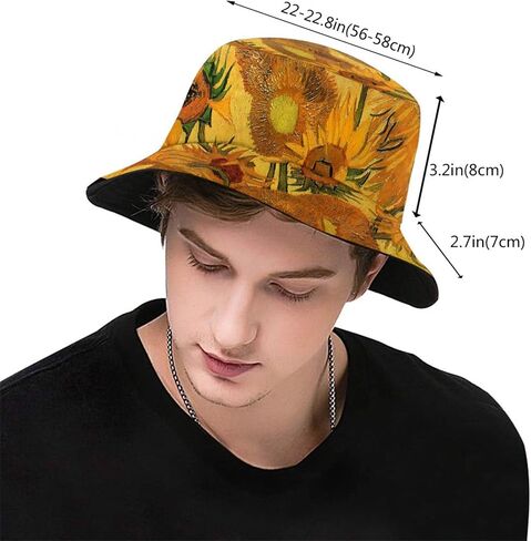 Van Gogh Art Bucket Hat Fashion Packable Fisherman Cap Summer Travel Bucket Beach Sun Hats for Women Men in Saudi Arabia