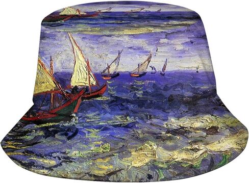 Van Gogh Art Bucket Hat Fashion Packable Fisherman Cap Summer Travel Bucket Beach Sun Hats for Women Men in Saudi Arabia
