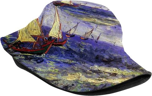 Van Gogh Art Bucket Hat Fashion Packable Fisherman Cap Summer Travel Bucket Beach Sun Hats for Women Men in Saudi Arabia