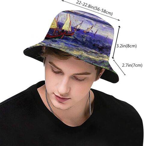 Van Gogh Art Bucket Hat Fashion Packable Fisherman Cap Summer Travel Bucket Beach Sun Hats for Women Men in Saudi Arabia