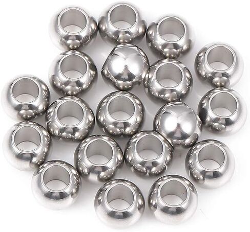 Stainless Steel Spacer Beads 10x5mm Rondelle Loose Charm Caps Beads for DIY Jewelry Making 20pcs with 7mm Hole in Kuwait