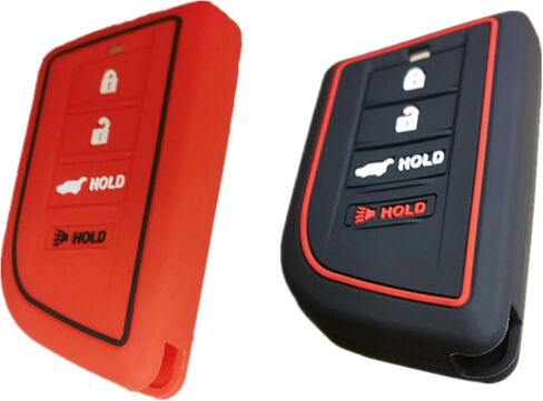 2Pcs 4 Buttons Silicone Smart Key Fob Compatible with 2022 2023 Acura MDX Key Fob Cover (Black) in Kuwait