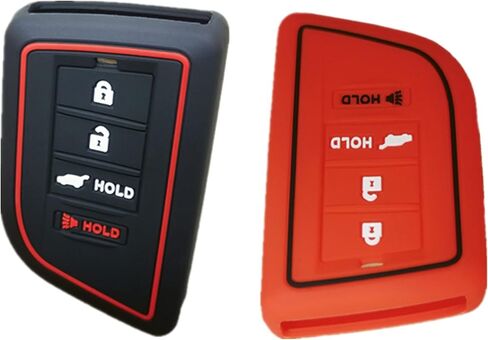 2Pcs 4 Buttons Silicone Smart Key Fob Compatible with 2022 2023 Acura MDX Key Fob Cover (Black) in Kuwait