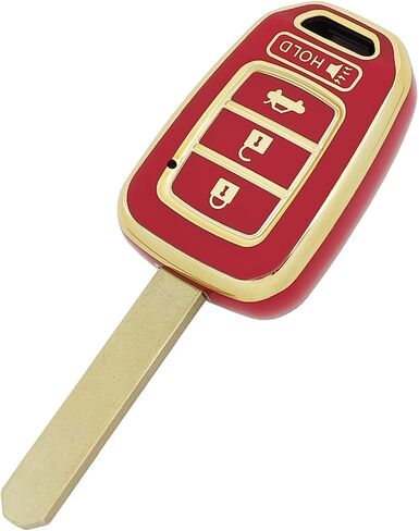 360 Degree Soft TPU Protector Key Fob Cover Case fit for Honda 2016-2017 Accord 2016-2019 Civic 2014-2015 CR-V Keyless Entry Key Fob (Red) in Saudi Arabia