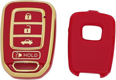 360 Degree Soft TPU Protector Key Fob Cover Case fit for Honda 2016-2017 Accord 2016-2019 Civic 2014-2015 CR-V Keyless Entry Key Fob (Red) in Saudi Arabia
