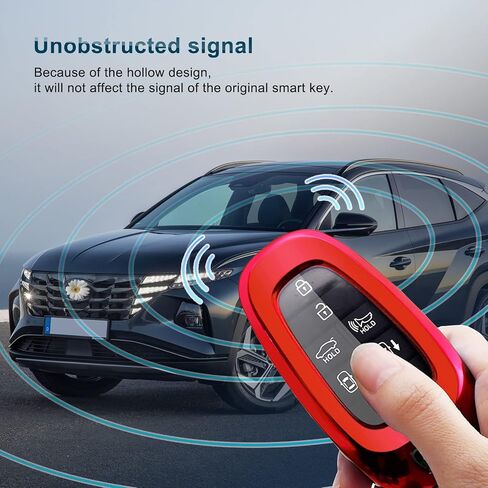 تصميم غطاء مفتاح BIXUAN لسيارة Hyundai 2022 2023 2024 Tucson NX4، Ioniq 5، Santa Cruz، Staria / 2021 2022 2023 2024 Santa Fe TM، Nexo /2020-2024 Sonata DN8 غطاء حماية من مادة TPU باللون الأزرق in Kuwait