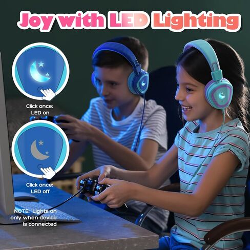 USB Type C Kids Headphone for School, Upgrade Kids Headphone with Microphone, Wired Boys Girls Headphones with Safe Limiter 85dB/95dB, Foldable Over Ear Headphones for School/iPad/Tablets/Travel in Saudi Arabia