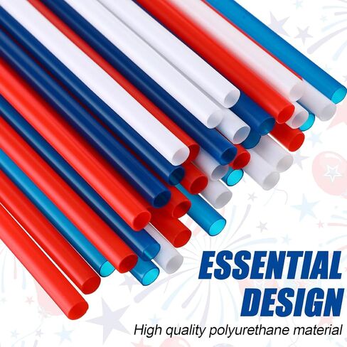 Gerrii 150 Pcs Red White Blue Plastic Drinking Straws Disposable Drinking Independence Day Straw for 4th of July Patriotic Reusable Straws for Memorial Day Americana Themed Party BBQ Supply in Saudi Arabia