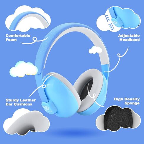 HZ002 Baby Ear Protection, Noise Cancelling Headphones for Babies and Toddler 3 Months up to 24 Months, Baby Earmuffs for Fireworks, Sleeping, Concerts, Plane - Blue in Saudi Arabia